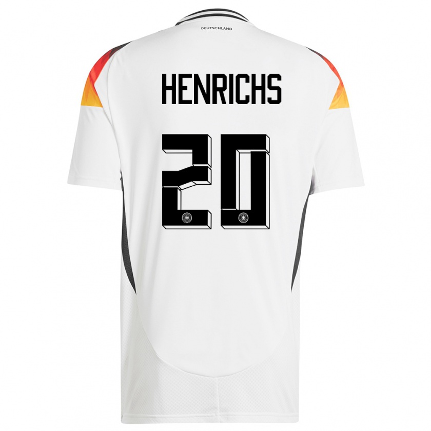 Kandiny Niño Camiseta Alemania Benjamin Henrichs #20 Blanco 1ª Equipación 24-26 La Camisa Chile