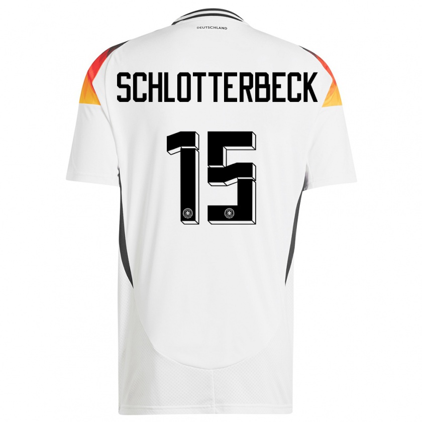 Kandiny Niño Camiseta Alemania Nico Schlotterbeck #15 Blanco 1ª Equipación 24-26 La Camisa Chile