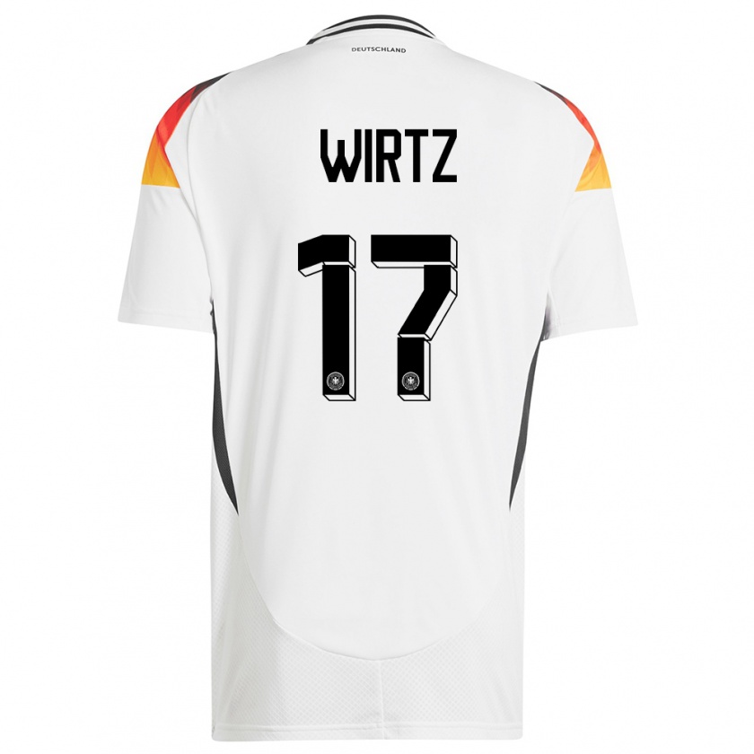 Kandiny Niño Camiseta Alemania Florian Wirtz #17 Blanco 1ª Equipación 24-26 La Camisa Chile