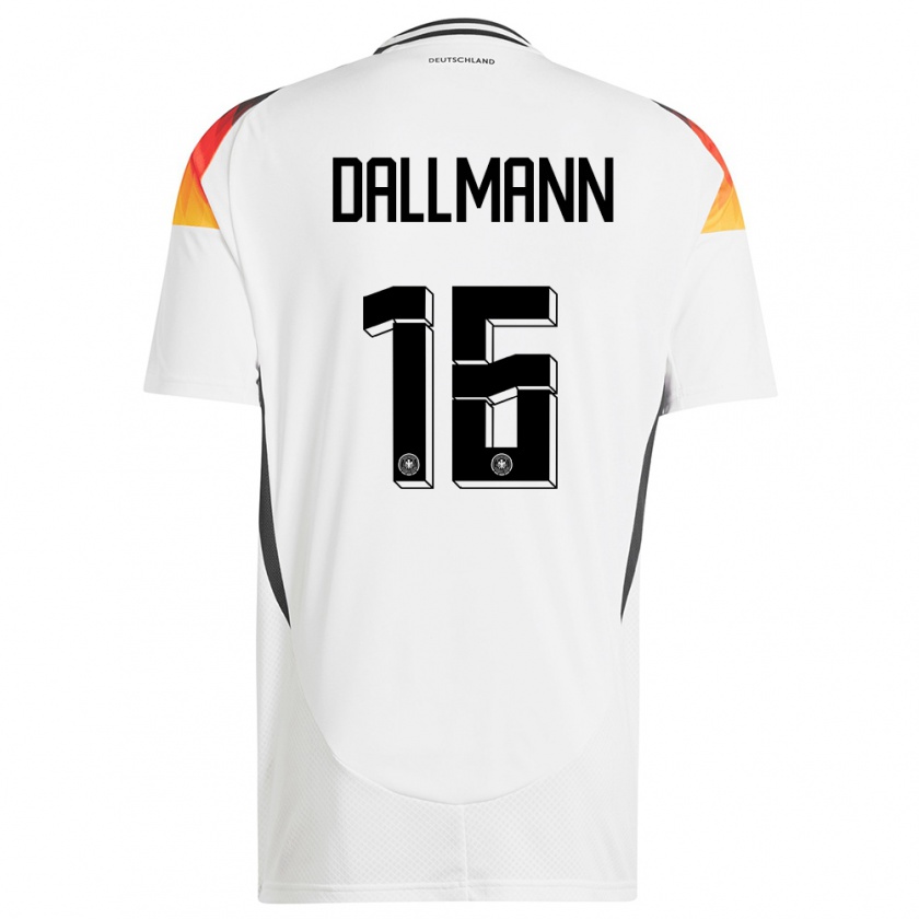 Kandiny Niño Camiseta Alemania Linda Dallmann #16 Blanco 1ª Equipación 24-26 La Camisa Chile