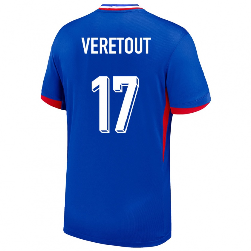 Kandiny Niño Camiseta Francia Jordan Veretout #17 Azul 1ª Equipación 24-26 La Camisa Chile