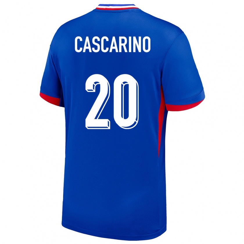 Kandiny Niño Camiseta Francia Delphine Cascarino #20 Azul 1ª Equipación 24-26 La Camisa Chile