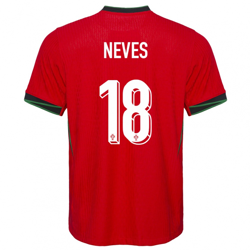 Kandiny Niño Camiseta Portugal Ruben Neves #18 Rojo 1ª Equipación 24-26 La Camisa Chile