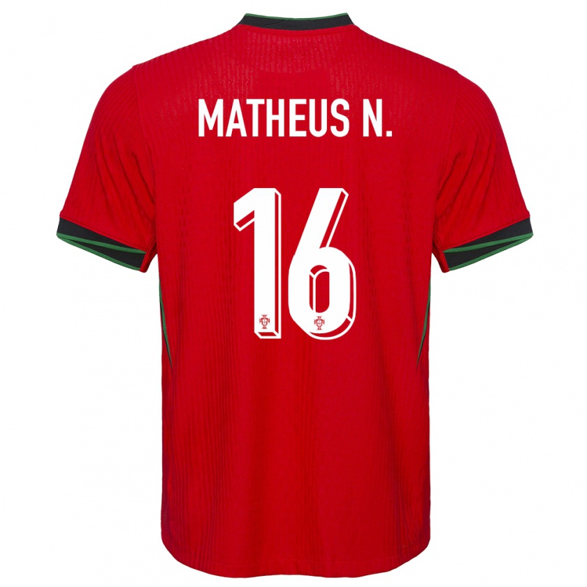 Kandiny Niño Camiseta Portugal Matheus Nunes #16 Rojo 1ª Equipación 24-26 La Camisa Chile