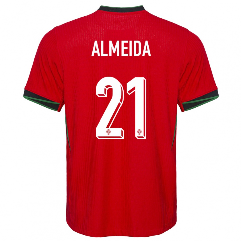 Kandiny Niño Camiseta Portugal Andre Almeida #21 Rojo 1ª Equipación 24-26 La Camisa Chile