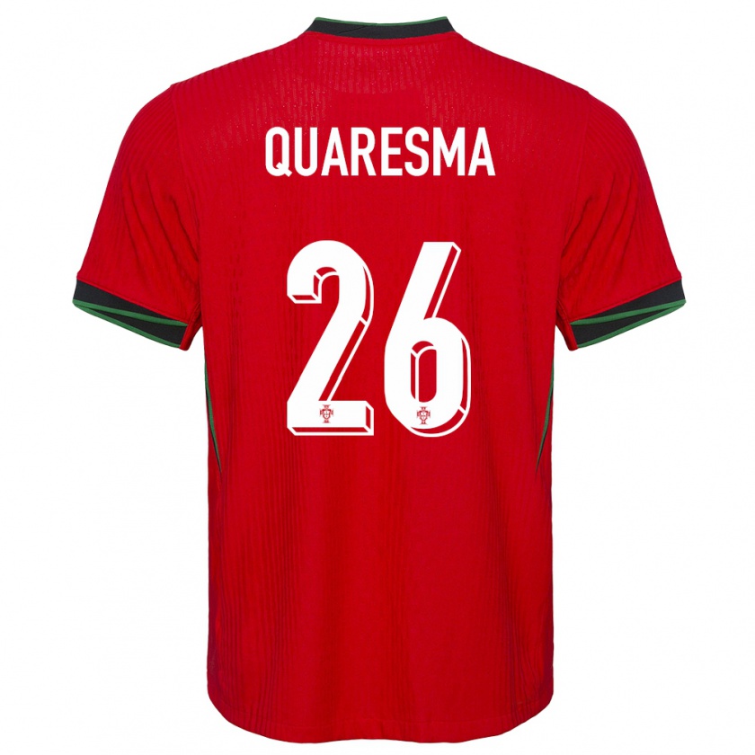 Kandiny Niño Camiseta Portugal Eduardo Quaresma #26 Rojo 1ª Equipación 24-26 La Camisa Chile