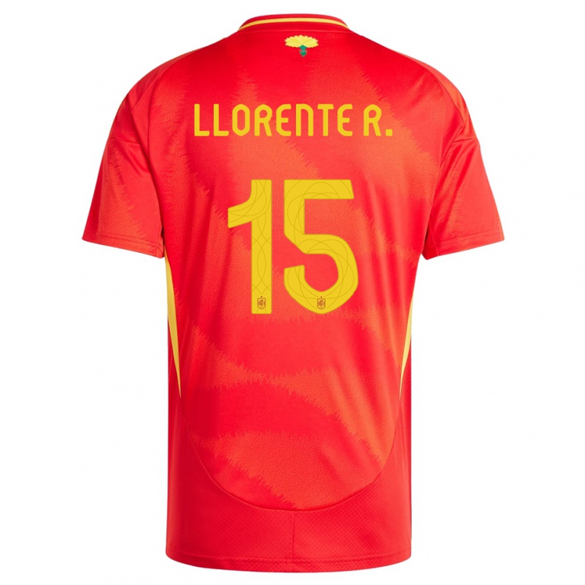 Kandiny Niño Camiseta España Diego Llorente #15 Rojo 1ª Equipación 24-26 La Camisa Chile