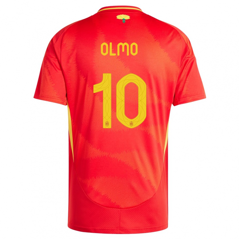 Kandiny Niño Camiseta España Dani Olmo #10 Rojo 1ª Equipación 24-26 La Camisa Chile