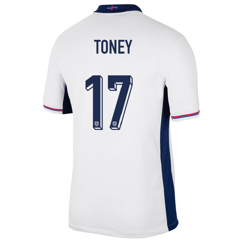 Kandiny Niño Camiseta Inglaterra Ivan Toney #17 Blanco 1ª Equipación 24-26 La Camisa Chile