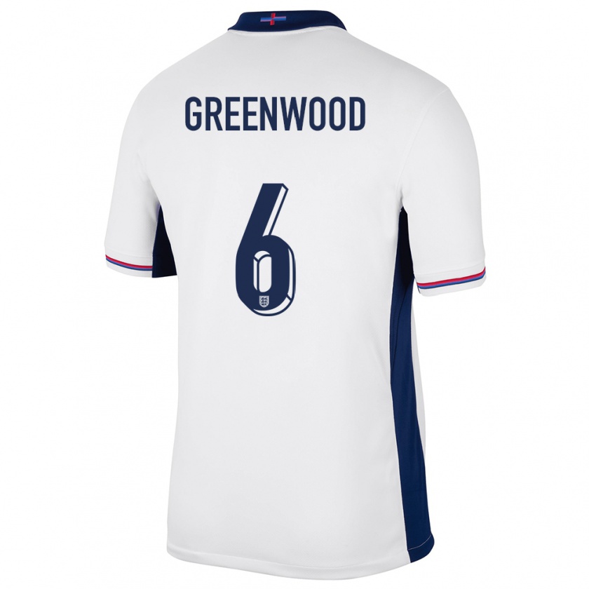 Kandiny Niño Camiseta Inglaterra Alex Greenwood #6 Blanco 1ª Equipación 24-26 La Camisa Chile