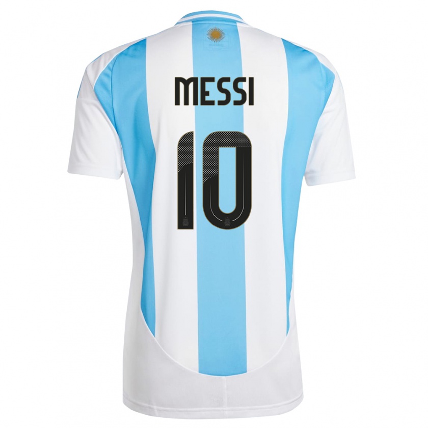 Kandiny Niño Camiseta Argentina Lionel Messi #10 Blanco Azul 1ª Equipación 24-26 La Camisa Chile