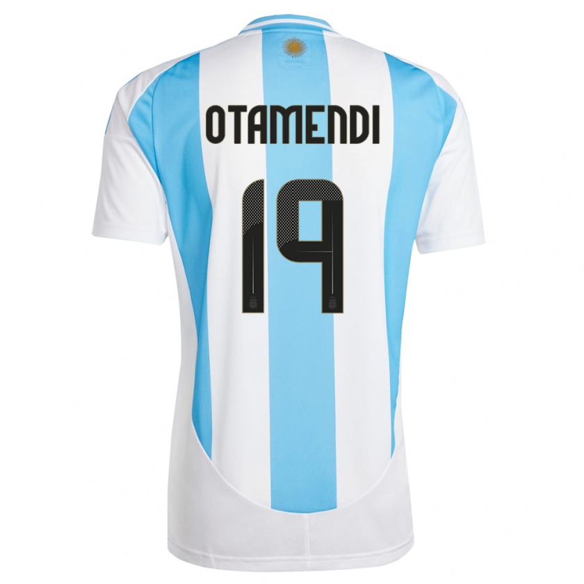 Kandiny Niño Camiseta Argentina Nicolas Otamendi #19 Blanco Azul 1ª Equipación 24-26 La Camisa Chile