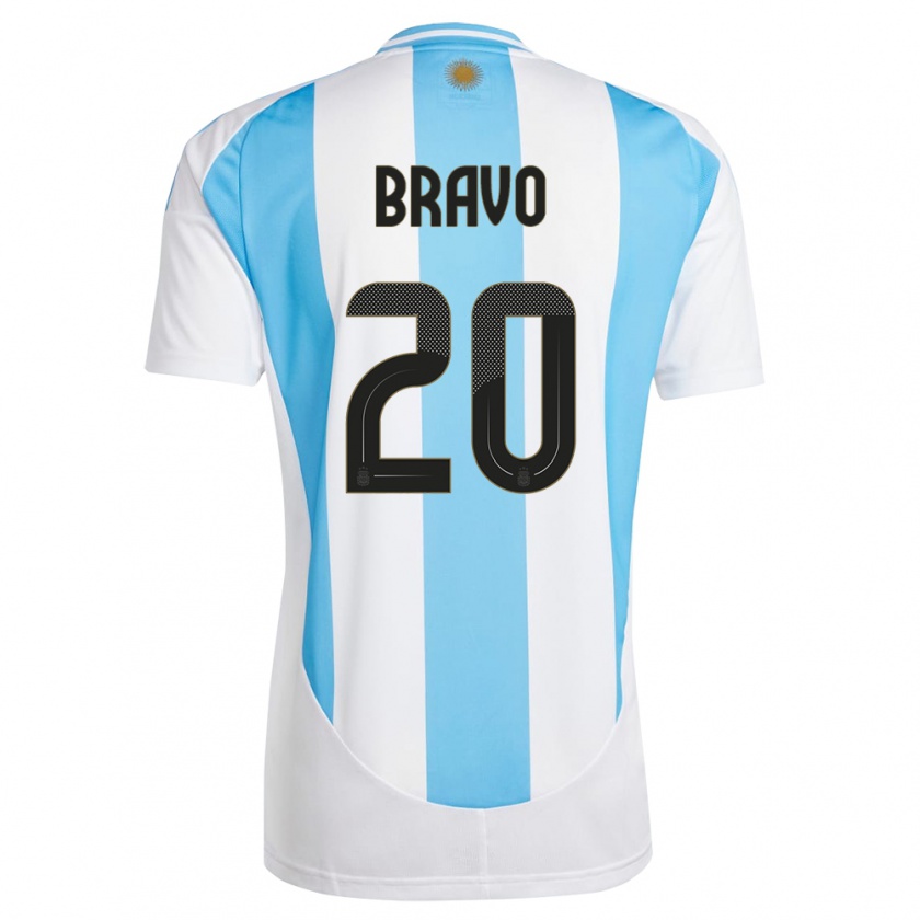 Kandiny Niño Camiseta Argentina Ruth Bravo #20 Blanco Azul 1ª Equipación 24-26 La Camisa Chile