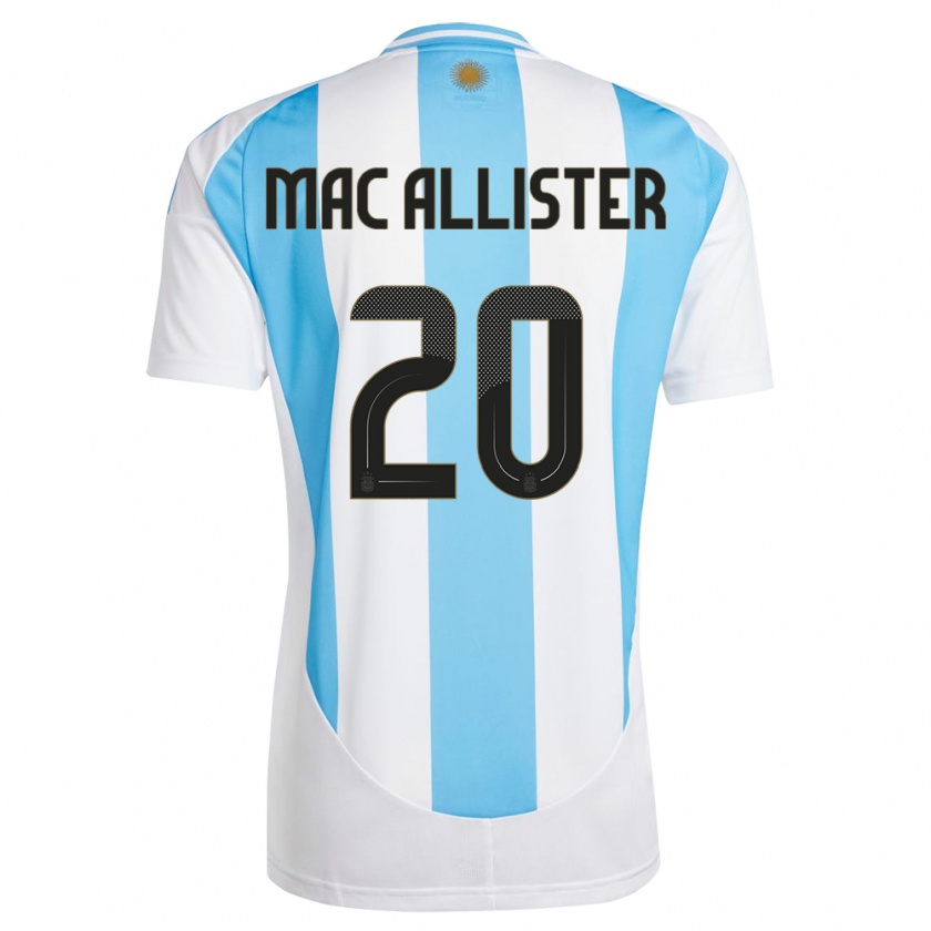 Kandiny Niño Camiseta Argentina Alexis Mac Allister #20 Blanco Azul 1ª Equipación 24-26 La Camisa Chile