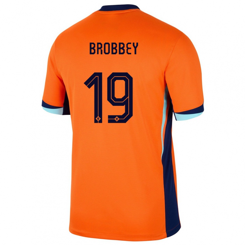 Kandiny Niño Camiseta Países Bajos Brian Brobbey #19 Naranja 1ª Equipación 24-26 La Camisa Chile