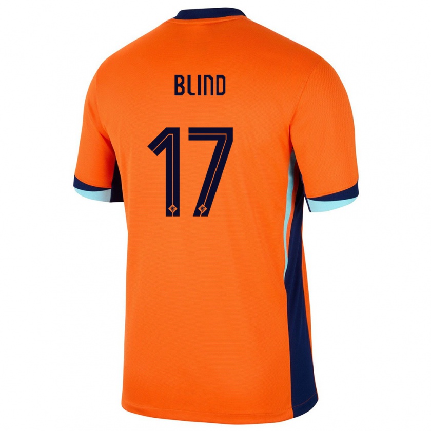 Kandiny Niño Camiseta Países Bajos Daley Blind #17 Naranja 1ª Equipación 24-26 La Camisa Chile