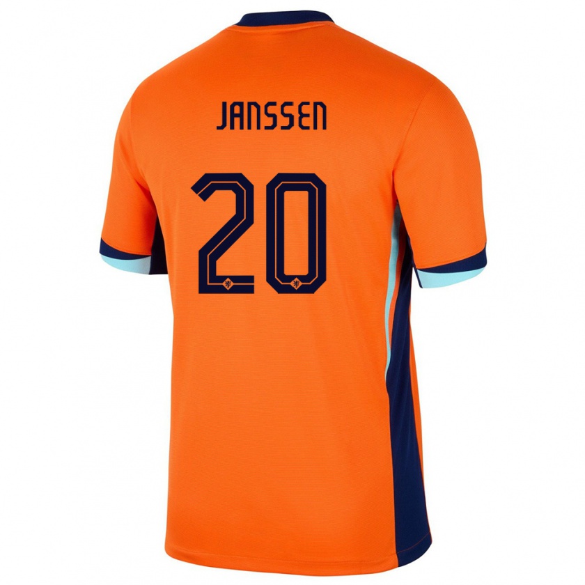 Kandiny Niño Camiseta Países Bajos Dominique Janssen #20 Naranja 1ª Equipación 24-26 La Camisa Chile