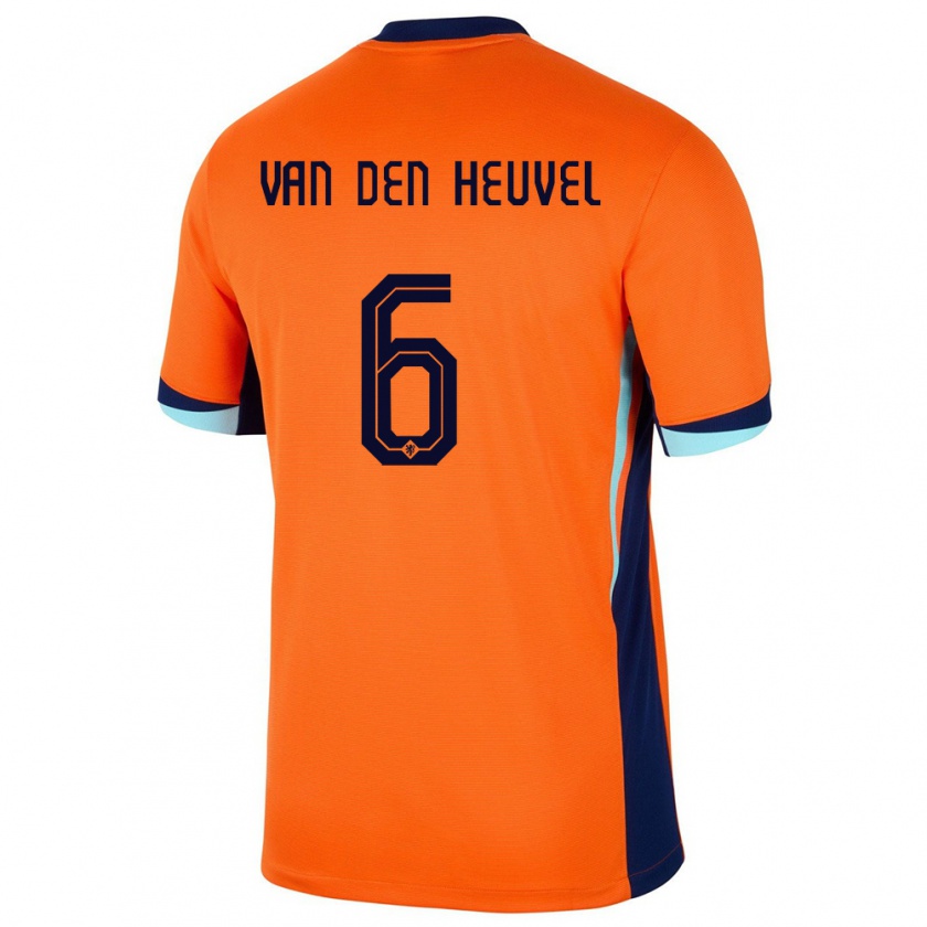 Kandiny Niño Camiseta Países Bajos Tim Van Den Heuvel #6 Naranja 1ª Equipación 24-26 La Camisa Chile