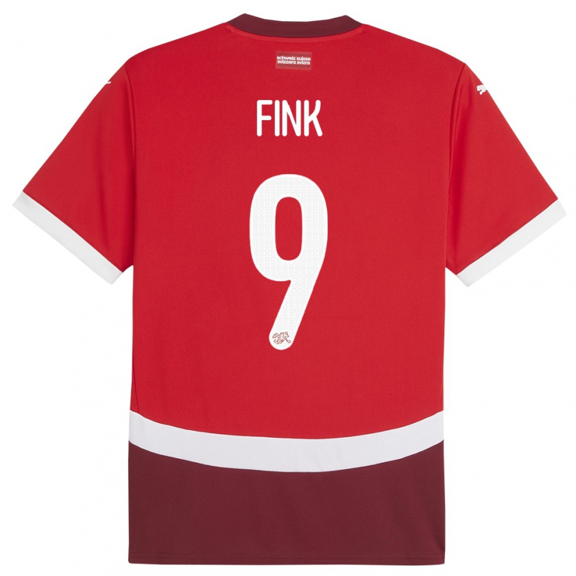 Kandiny Niño Camiseta Suiza Bradley Fink #9 Rojo 1ª Equipación 24-26 La Camisa Chile