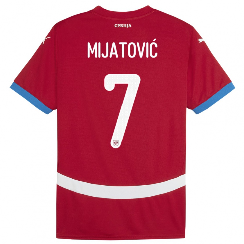 Kandiny Niño Camiseta Serbia Milica Mijatovic #7 Rojo 1ª Equipación 24-26 La Camisa Chile