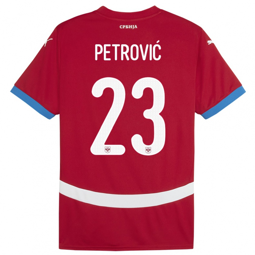 Kandiny Niño Camiseta Serbia Jovana Petrovic #23 Rojo 1ª Equipación 24-26 La Camisa Chile