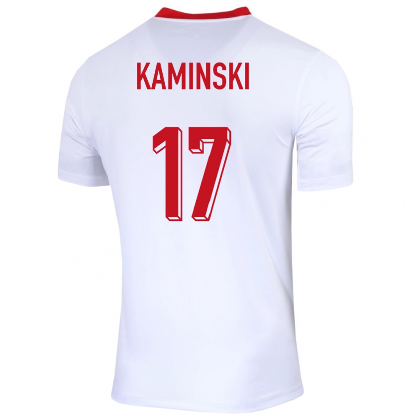 Kandiny Niño Camiseta Polonia Jakub Kaminski #17 Blanco 1ª Equipación 24-26 La Camisa Chile