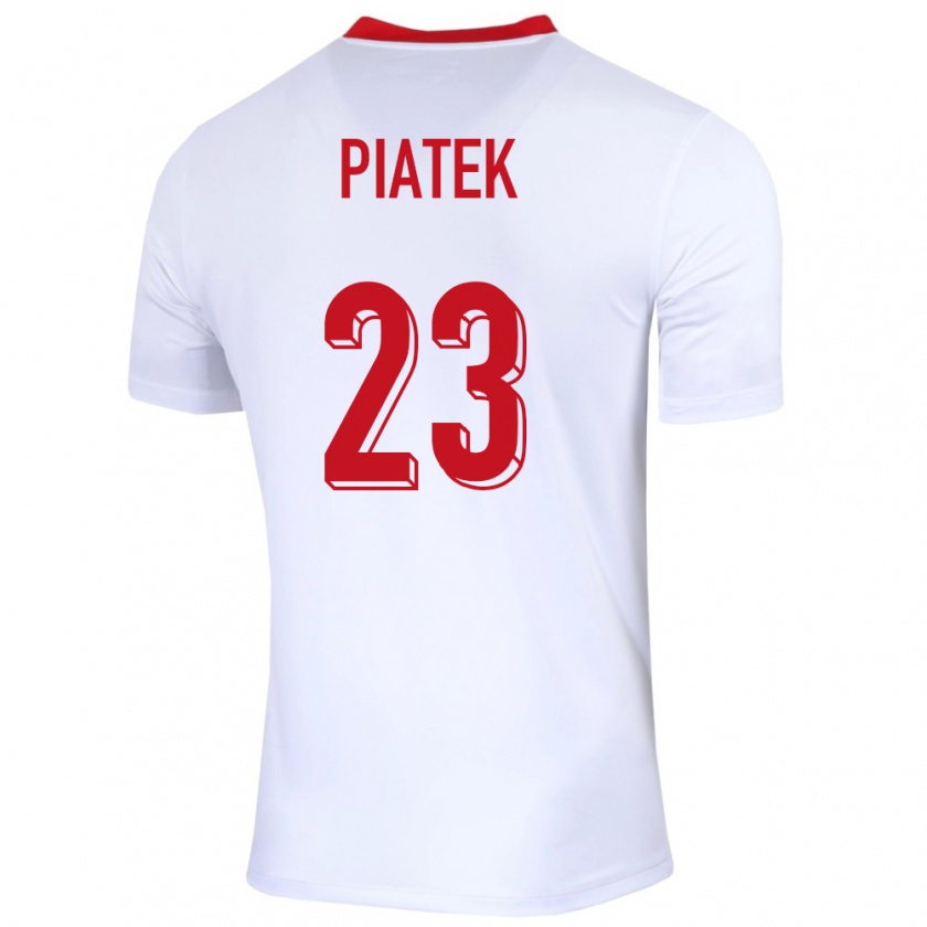 Kandiny Niño Camiseta Polonia Krzysztof Piatek #23 Blanco 1ª Equipación 24-26 La Camisa Chile