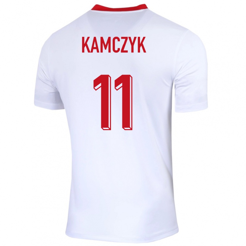 Kandiny Niño Camiseta Polonia Ewelina Kamczyk #11 Blanco 1ª Equipación 24-26 La Camisa Chile