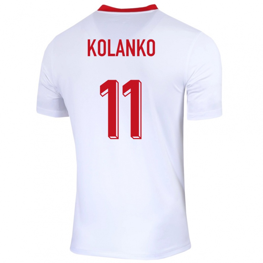 Kandiny Niño Camiseta Polonia Krzysztof Kolanko #11 Blanco 1ª Equipación 24-26 La Camisa Chile