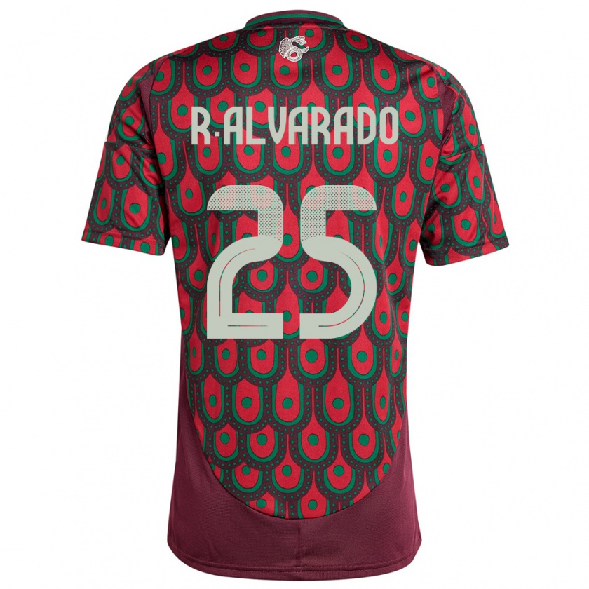 Kandiny Niño Camiseta México Roberto Alvarado #25 Granate 1ª Equipación 24-26 La Camisa Chile