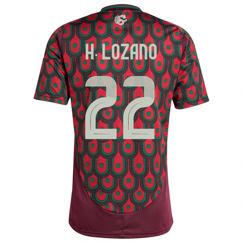 Kandiny Niño Camiseta México Hirving Lozano #22 Granate 1ª Equipación 24-26 La Camisa Chile