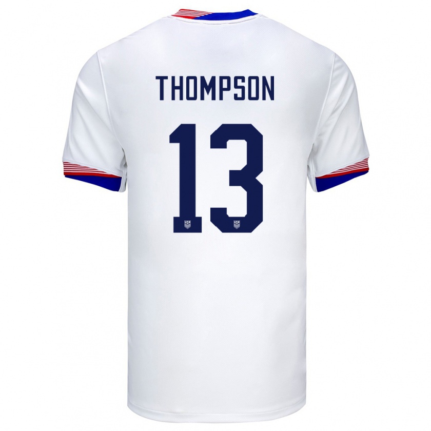 Kandiny Niño Camiseta Estados Unidos Alyssa Thompson #13 Blanco 1ª Equipación 24-26 La Camisa Chile