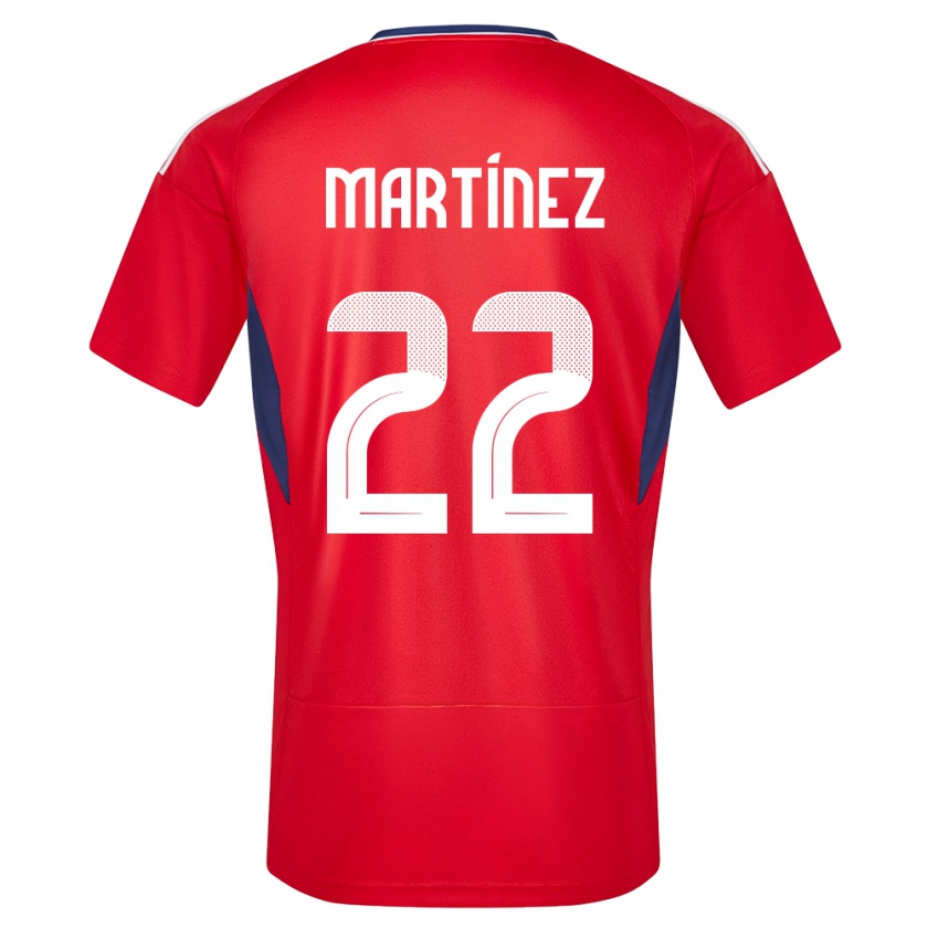 Kandiny Niño Camiseta Costa Rica Carlos Martinez #22 Rojo 1ª Equipación 24-26 La Camisa Chile