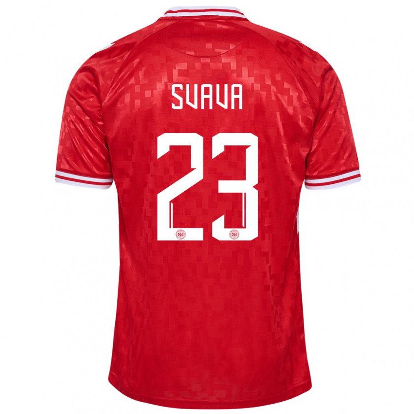 Kandiny Niño Camiseta Dinamarca Sofie Svava #23 Rojo 1ª Equipación 24-26 La Camisa Chile