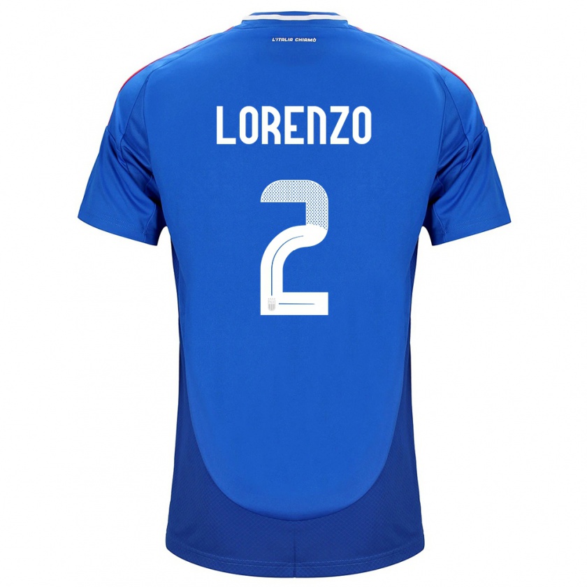 Kandiny Niño Camiseta Italia Giovanni Di Lorenzo #2 Azul 1ª Equipación 24-26 La Camisa Chile