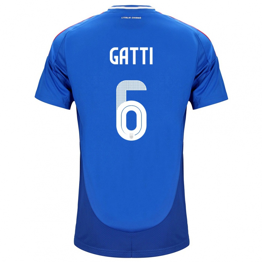 Kandiny Niño Camiseta Italia Federico Gatti #6 Azul 1ª Equipación 24-26 La Camisa Chile