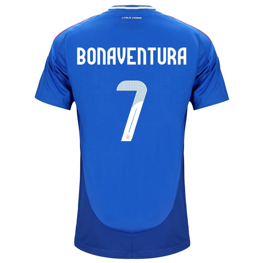 Kandiny Niño Camiseta Italia Giacomo Bonaventura #7 Azul 1ª Equipación 24-26 La Camisa Chile