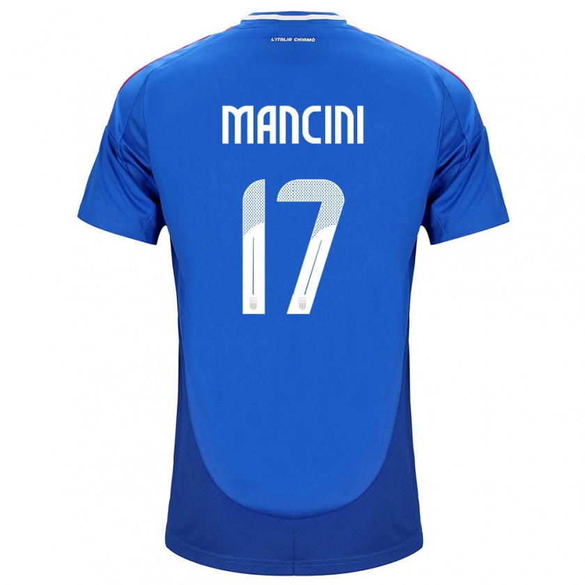 Kandiny Niño Camiseta Italia Gianluca Mancini #17 Azul 1ª Equipación 24-26 La Camisa Chile