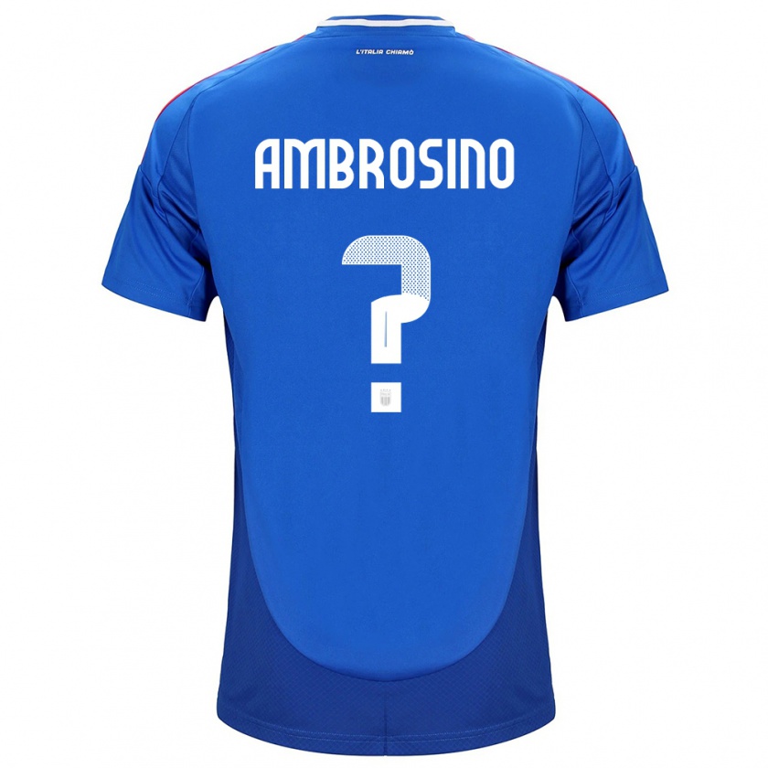 Kandiny Niño Camiseta Italia Giuseppe Ambrosino #0 Azul 1ª Equipación 24-26 La Camisa Chile