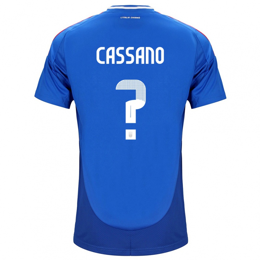 Kandiny Niño Camiseta Italia Claudio Cassano #0 Azul 1ª Equipación 24-26 La Camisa Chile
