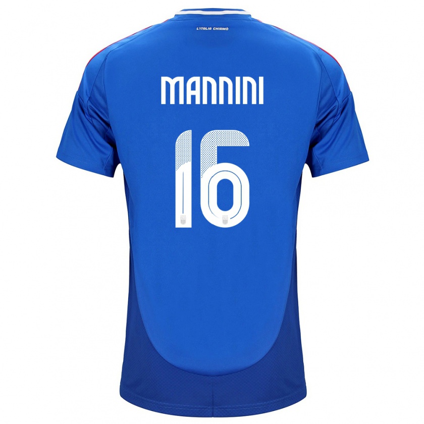 Kandiny Niño Camiseta Italia Mattia Mannini #16 Azul 1ª Equipación 24-26 La Camisa Chile