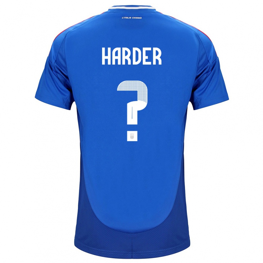 Kandiny Niño Camiseta Italia Jonas Harder #0 Azul 1ª Equipación 24-26 La Camisa Chile