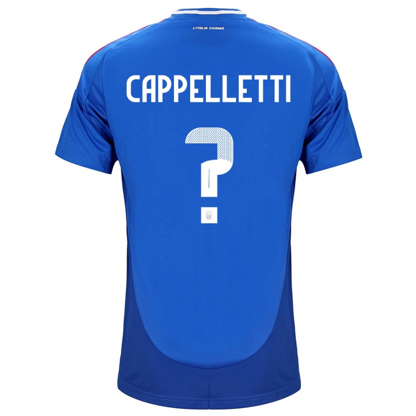 Kandiny Niño Camiseta Italia Mattia Cappelletti #0 Azul 1ª Equipación 24-26 La Camisa Chile