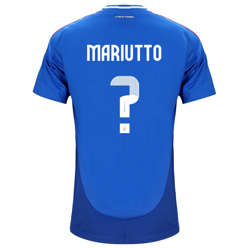 Kandiny Niño Camiseta Italia Francesco Mariutto #0 Azul 1ª Equipación 24-26 La Camisa Chile