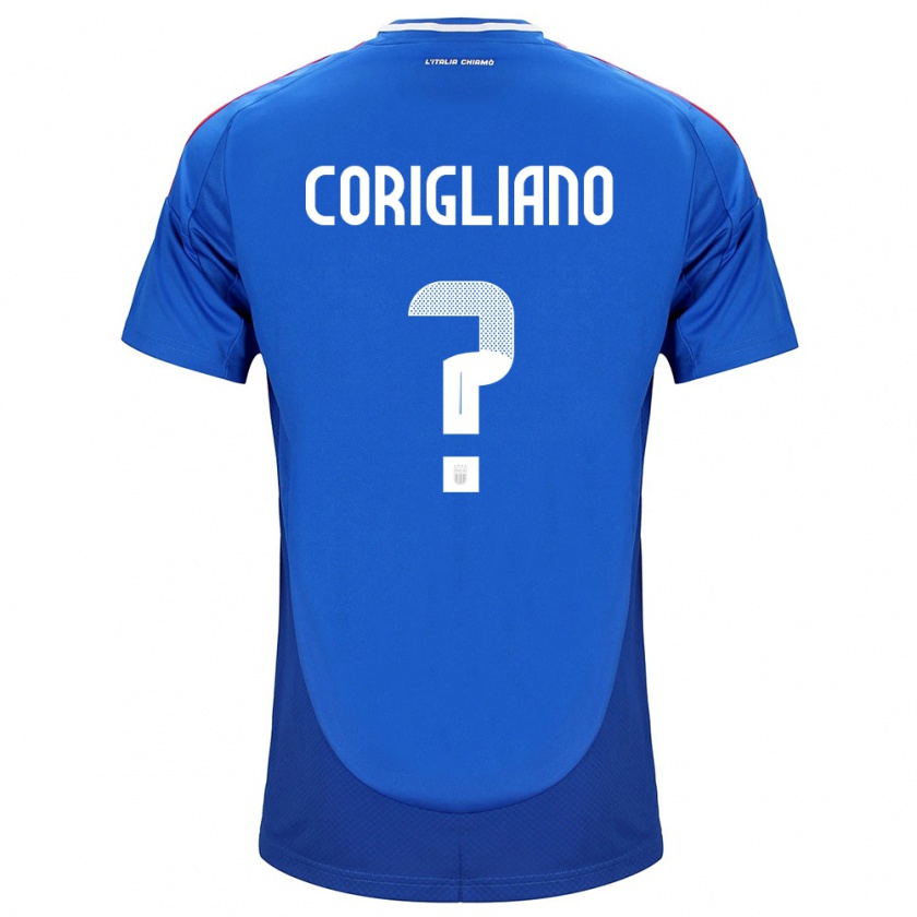 Kandiny Niño Camiseta Italia Thomas Corigliano #0 Azul 1ª Equipación 24-26 La Camisa Chile