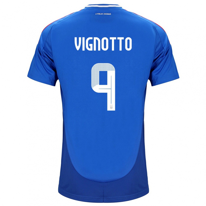 Kandiny Niño Camiseta Italia Elisabetta Vignotto #9 Azul 1ª Equipación 24-26 La Camisa Chile