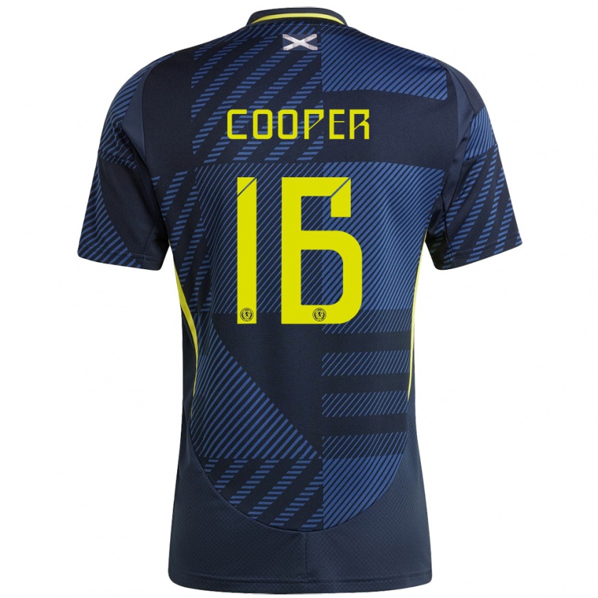 Kandiny Niño Camiseta Escocia Liam Cooper #16 Azul Oscuro 1ª Equipación 24-26 La Camisa Chile