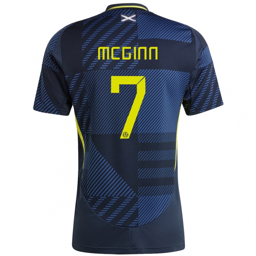 Kandiny Niño Camiseta Escocia John Mcginn #7 Azul Oscuro 1ª Equipación 24-26 La Camisa Chile