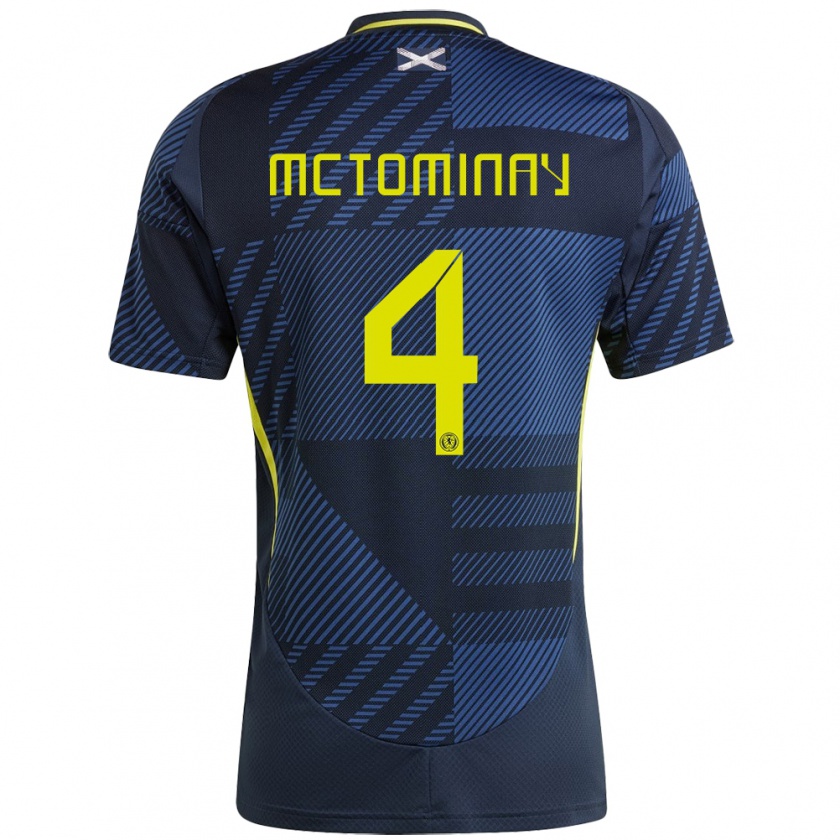 Kandiny Niño Camiseta Escocia Scott Mctominay #4 Azul Oscuro 1ª Equipación 24-26 La Camisa Chile