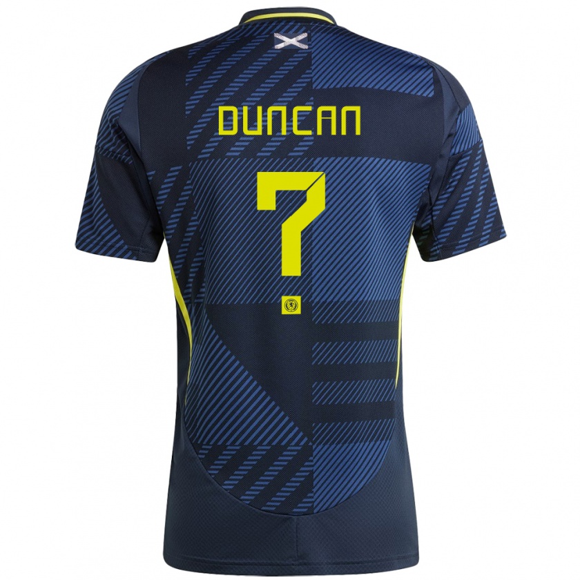 Kandiny Niño Camiseta Escocia Ryan Duncan #0 Azul Oscuro 1ª Equipación 24-26 La Camisa Chile